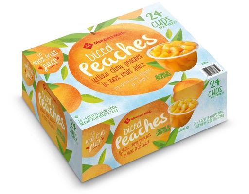 Diced Peaches Cups, 4 oz (24-pk) Member's Mark