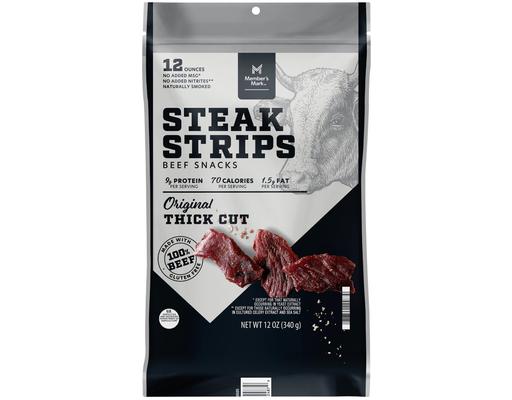 Beef Steak Strips, Thick Cut, 12 oz Member's Mark