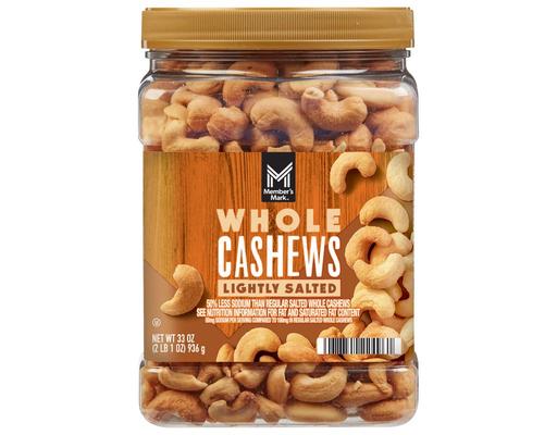 Lightly Salted Whole Cashews, 33 oz Member's Mark