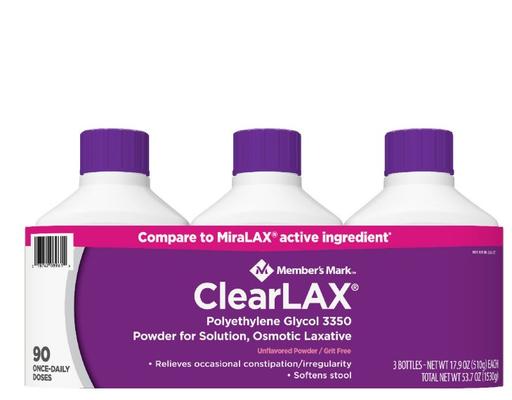 ClearLAX Powder, 17.9 oz (3-pk) Member's Mark