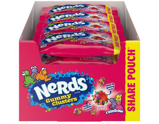 Gummy Clusters Candy Pouches, Rainbow, 3 oz (12-pk) Nerds