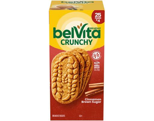 Crunchy Breakfast Biscuits, Cinnamon Brown Sugar, 1.76 oz (25-pk) belVita