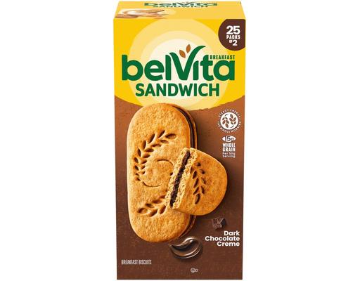 Belvita Breakfast Sandwich, Dark Chocolate Creme, 25 ct BelVita