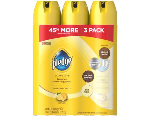 Enhancing Polish Furniture Spray, Lemon, 14.2 oz (3-pk) Pledge