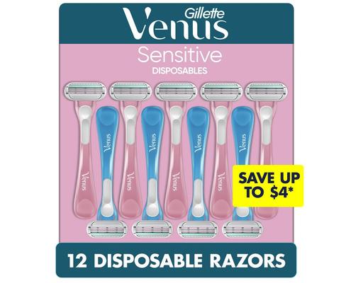 Sensitive Disposable Razors, 12 ct Venus