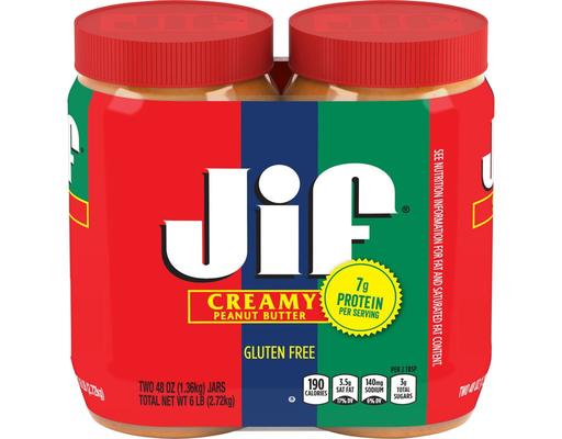 Creamy Peanut Butter, 48 oz., 2 pack Jiff