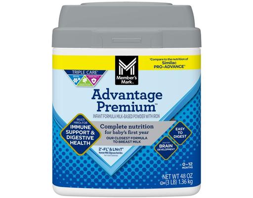 Advantage Premium Infant Formula with Iron, 48 oz Member's Mark