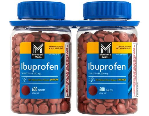 Ibuprofen Pain Reliever and Fever Reducer Tablet, 200 mg, 1200 ct. Member's Mark