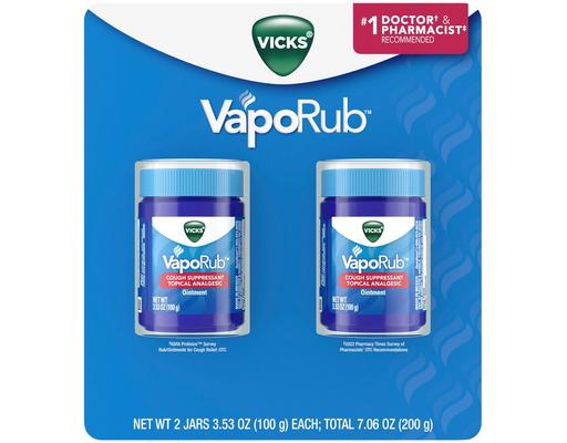 VapoRub Cough Suppressant Topical Ointment, 3.53 oz (2-pk) Vicks