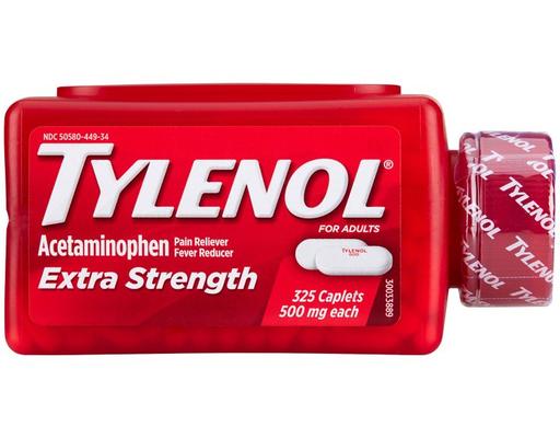 Extra Strength 500mg Pain Reliever Caplets, 325 ct Tylenol