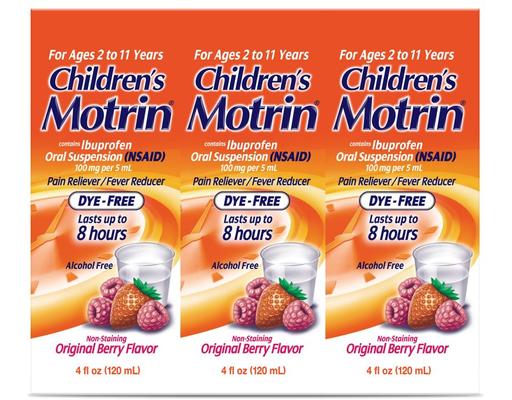 Children's Ibuprofen Oral Suspension, Original Berry, 4 fl oz (3-pk) Motrin