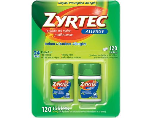 10mg Allergy Relief Tablets, Variety Pack, 120 ct Zyrtec
