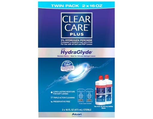 Plus Contact Lens Solution, 16 fl oz (2-pk) Clear Care