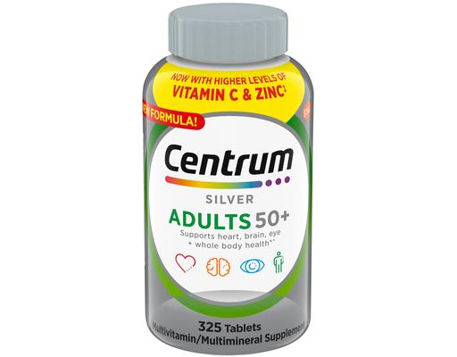 Silver Adults 50+ Multivitamin Tablets, 325 ct Centrum