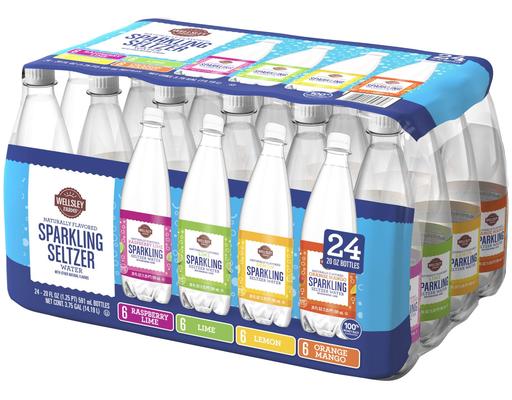 Flavored Sparkling Seltzer, Variety Pack, 20 fl oz (24-pk) Wellsley Farms