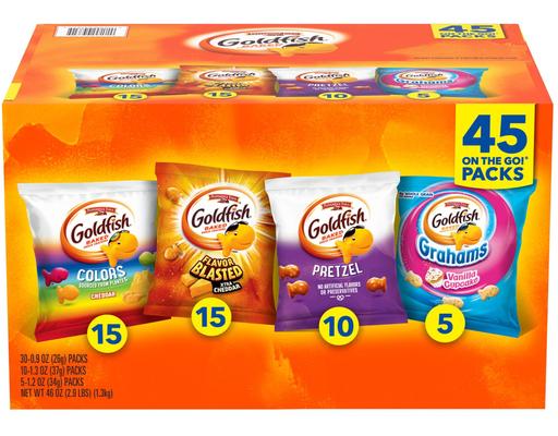 Goldfish Crackers Variety Pack, Sweet & Savory, 45 ct Pepperidge Farm