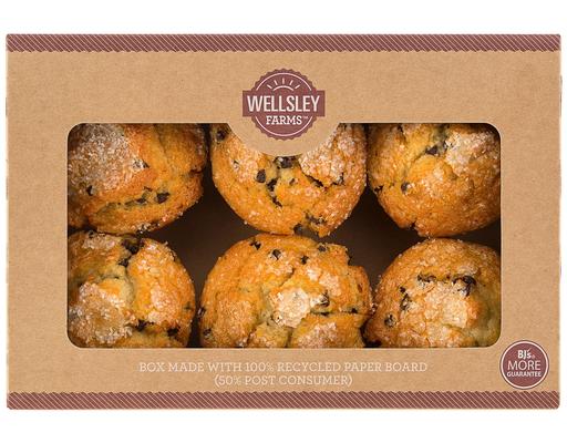 Muffins, Chocolate Chip, 6 ct Wellsley Farms