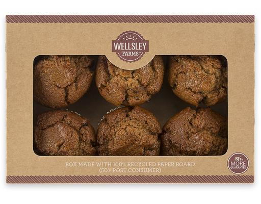 Muffins, Raisin Bran, 6 ct Wellsley Farms