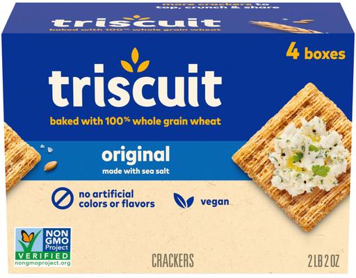 Original Whole Grain Wheat Vegan Crackers, 8.5 oz (4-pk) Triscuit