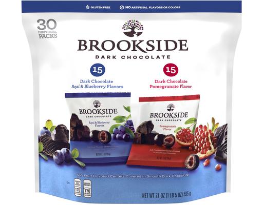 Dark Chocolate, Variety Pack, 0.7 oz (30-pk) Brookside