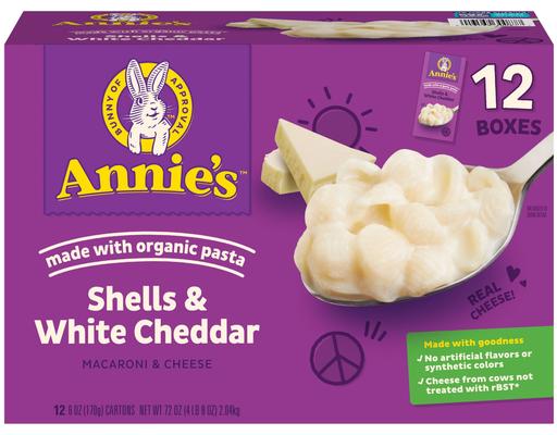 Macaroni & Cheese Boxes, Shells & White Cheddar, 6 oz (12-pk) Annie's