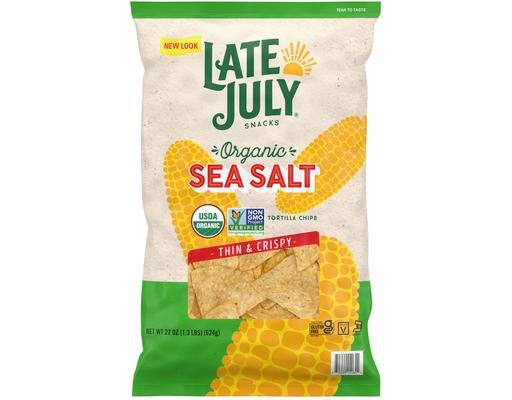 Tortilla Chips, Organic Thin & Crispy Sea Salt, 22 oz Late July