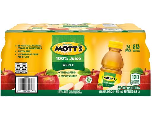100% Apple Juice, 8 fl oz (24-pk) Mott's