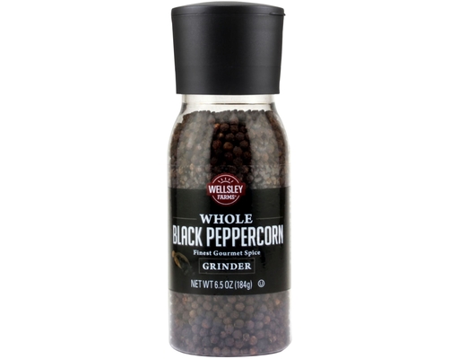 Whole Black Peppercorn Grinder, 6.5 oz Wellsley Farms
