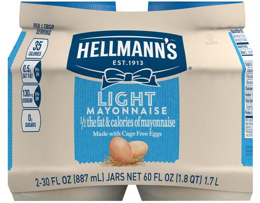 Light Mayonnaise, 30 fl oz (2-pk) Hellmann's