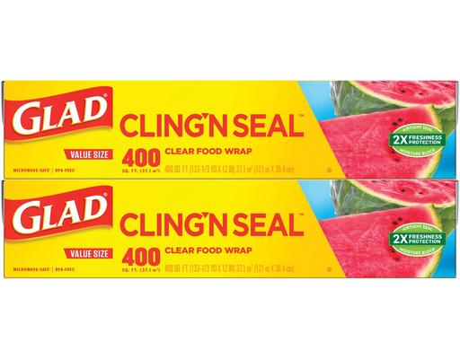 Cling N Seal Plastic Wrap, 400 Square Feet (2-pk) Glad