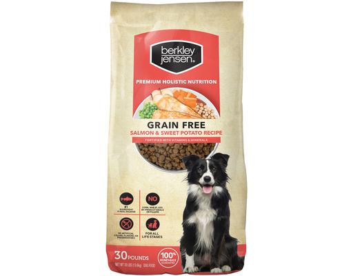 Dry Dog Food, Grain Free Salmon & Sweet Potato, 30 Pounds Berkley Jensen