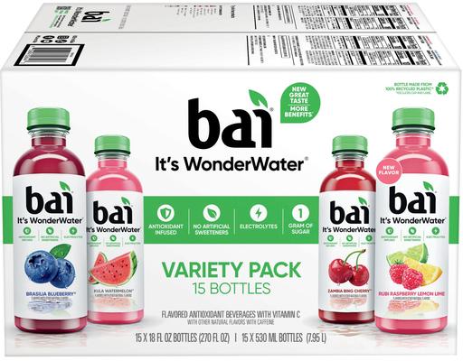 Flavor Infused Water, Variety Pack, 18 fl oz (15-pk) Bai