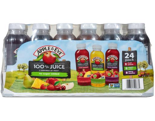 100% Juice Bottles, Variety Pack, 10 fl oz (24-pk) Apple & Eve