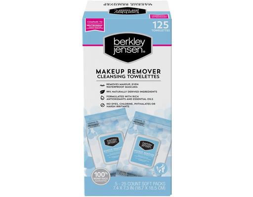 Makeup Remover Cleansing Towelettes, 25 ct (5-pk) Berkley Jensen