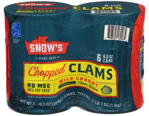 Wild Caught Chopped Clams, 6.5 oz (6-pk) Snow's