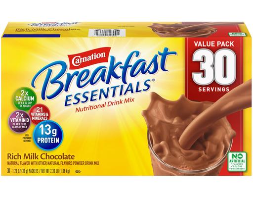 Breakfast Essentials Powder Drink Mix, Rich Milk Chocolate, 1.26 oz (30-pk) Carnation