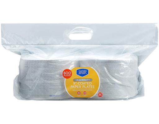 9'' Coated Paper Plates, 600 ct Berkley Jensen