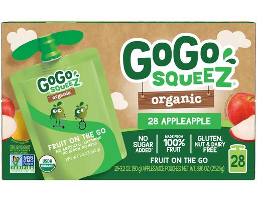 Organic Applesauce Pouches, 3.2 oz (28-pk) GoGo Squeez
