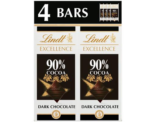 Excellence Dark Chocolate Bars, 90% Cocoa, 3.5 oz (4-pk) Lindt