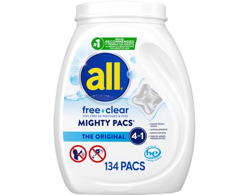 Free & Clear Original Laundry Detergent Pacs, 134 ct All