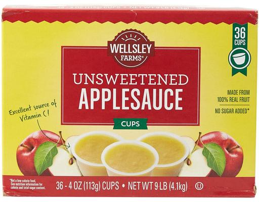Unsweetened Applesauce Cups, 4 oz (36-pk) Wellsley Farms