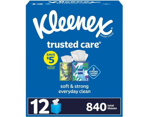 Trusted Care 2-Ply Facial Tissues, 70 ct (12-pk) Kleenex