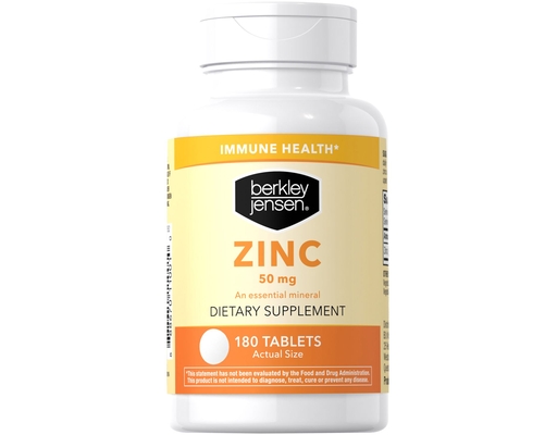 50mg Zinc Tablets, 180 ct Berkley Jensen