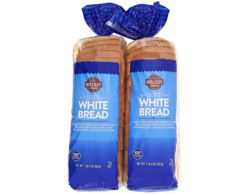 Soft White Bread, 20 oz (2-pk) Wellsley Farms