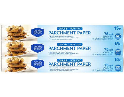 15'' Non Stick Parchment Paper, 75 Square Feet, 3 pack Berkley Jensen