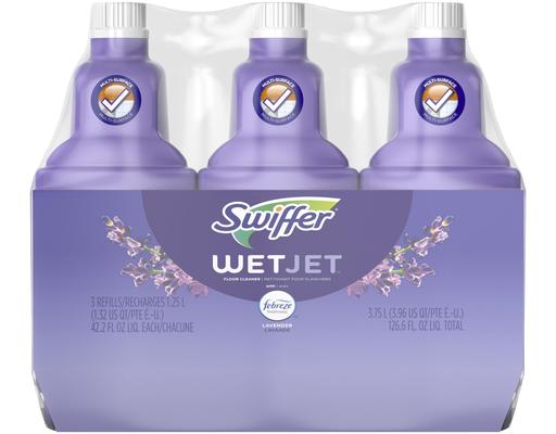 WetJet Multi-Surface Floor Cleaner, Lavender, 42.2 fl oz (3-pk) Swiffer
