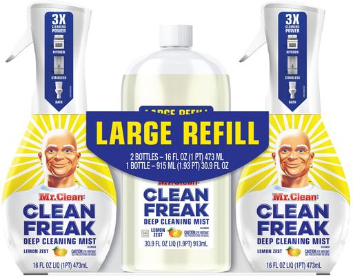 Clean Freak Deep Cleaning Mist with Refill, Lemon Zest, 62.9 fl oz Mr. Clean