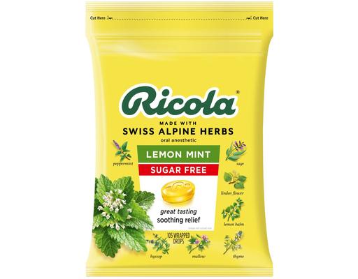 Sugar Free Cough Drops, Lemon Mint, 210 Drops Ricola