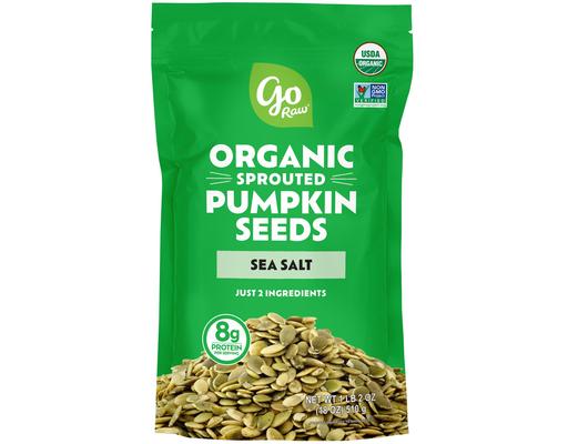 Organic Sprouted Pumpkin Seeds with Sea Salt, 18 oz Go Raw