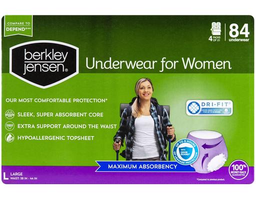 Underwear for Women, Large, 84 ct Berkley Jensen